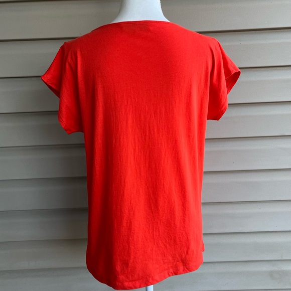 •Jones New York Sport• Orange Embroidered Pullover Top - Size Large - Picture 5 of 7